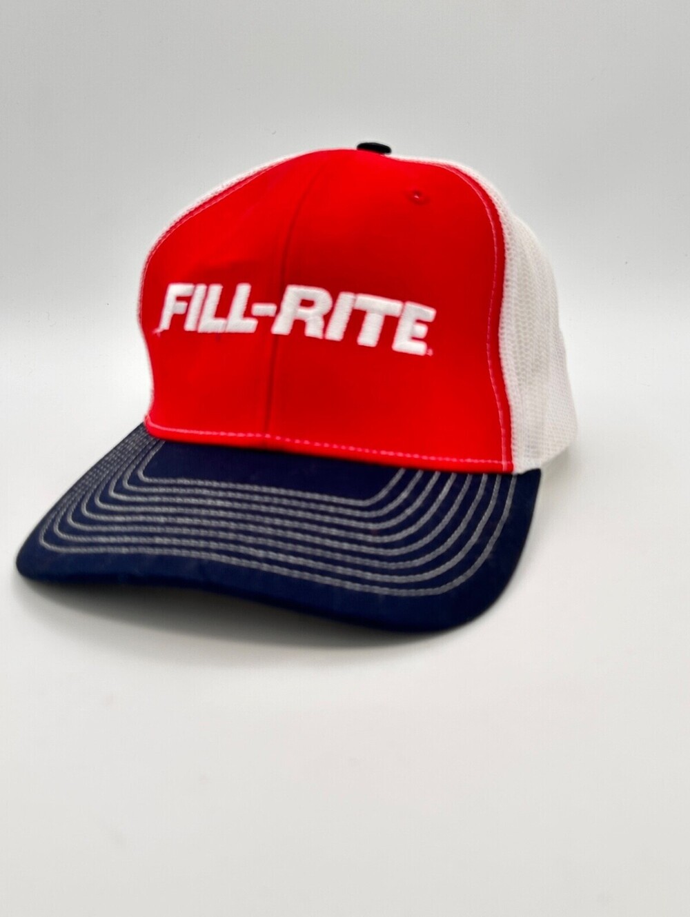 EUC Richardson Style 112 Red, White & Blue Fill-Rite Trucker Snapback Cap